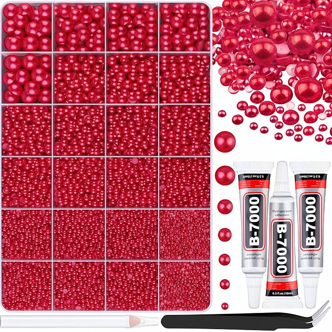 13000Pcs Flatback Pearls for Crafting, Bedazzling Bead for DIY Crafts Clothing by TINKRSTUFF