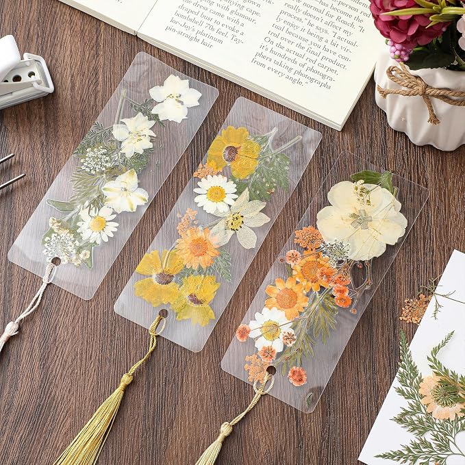 Fuyoooo 376 Pcs Pressed Flowers Bookmark Making Kit, DIY Bookmark Laminating - Image 7
