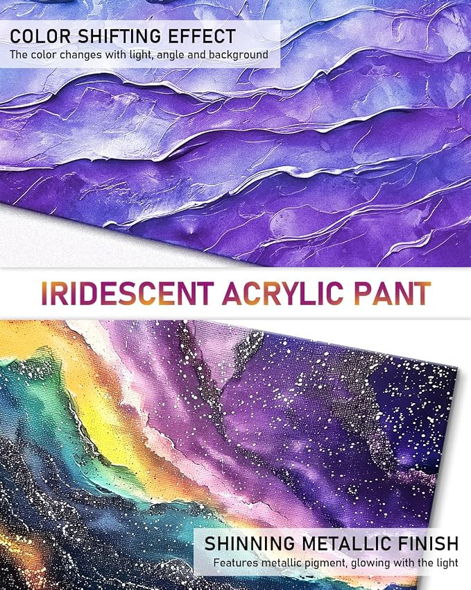 Nicpro Iridescent Green Acrylic Paint, 8.45oz / 250ml Large Bottle Green - Image 3