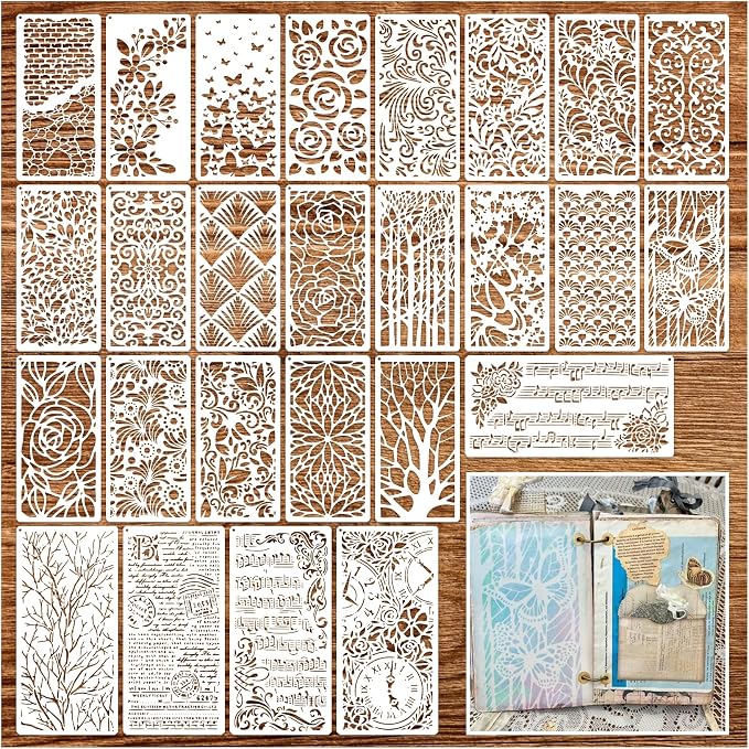 Stencils for Crafts Reusable Texture Branches Background Stencil Vintage by MYJMN
