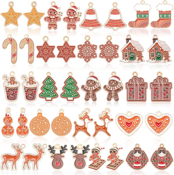 MARFOREVER 40 Pcs/20 Pairs Christmas Charms by MARFOREVER