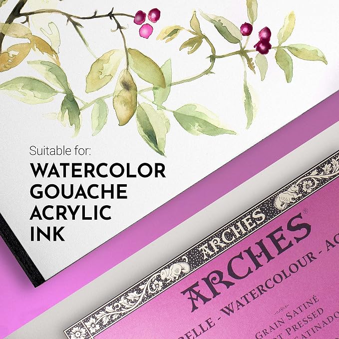 Arches Watercolor Paper Block, Hot Press, 5.9" x 11.8", 140 pound - Image 3