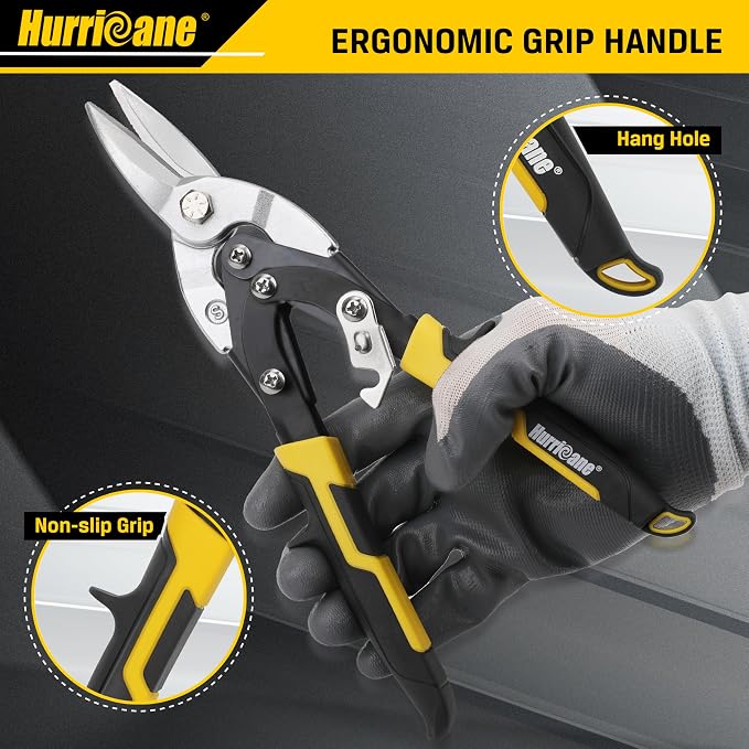 HURRICANE 10 Inch Aviation Tin Snips, Cr-Mo Aviation Snips - Image 8