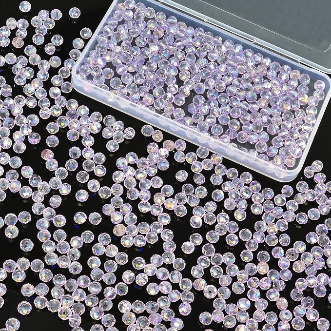 500Pcs 6mm Crystal Glass Beads for Jewelry Making Beads for Bracelets Necklace by Laopottbeads
