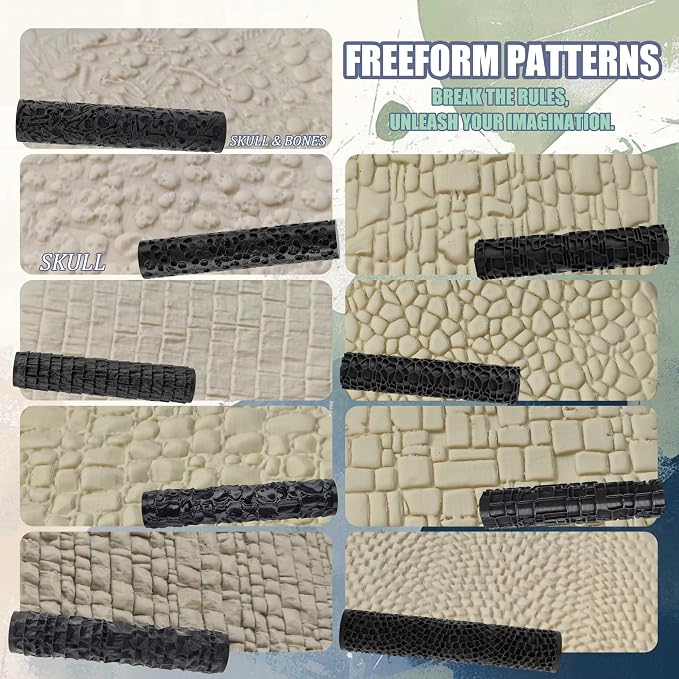 Texture Roller Set, containing 7 Types of Pattern Patterns, Suitable - Image 4