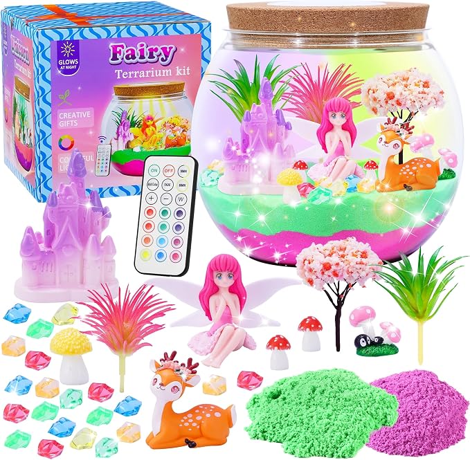Gifmore Fairy Light Up Terrarium Kit by CreativeLightUpTerrariumCraftKitforKids