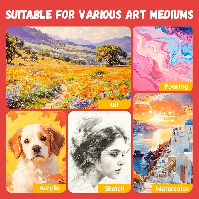Simetufy 18 x 24 inch 5 Pcs Large Canvas Panels, Flat Painting Boards | Gesso - Image 4