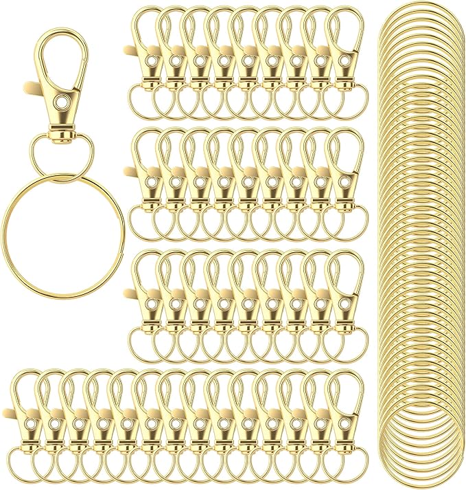 HXSEMAYIG 100PCS Keychain Hooks by HXSEMAYIG