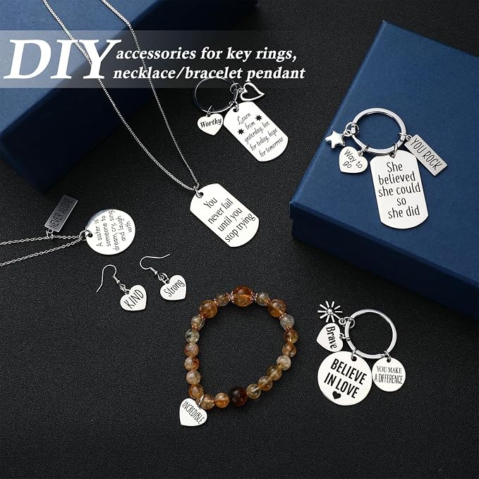 Trnayi 285 Pcs Inspirational Words Charms Bulk - Image 4