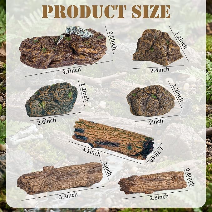 Warmtree Artificial Tree Stump Mini Garden Figurines Stumps Ornaments Miniature - Image 2