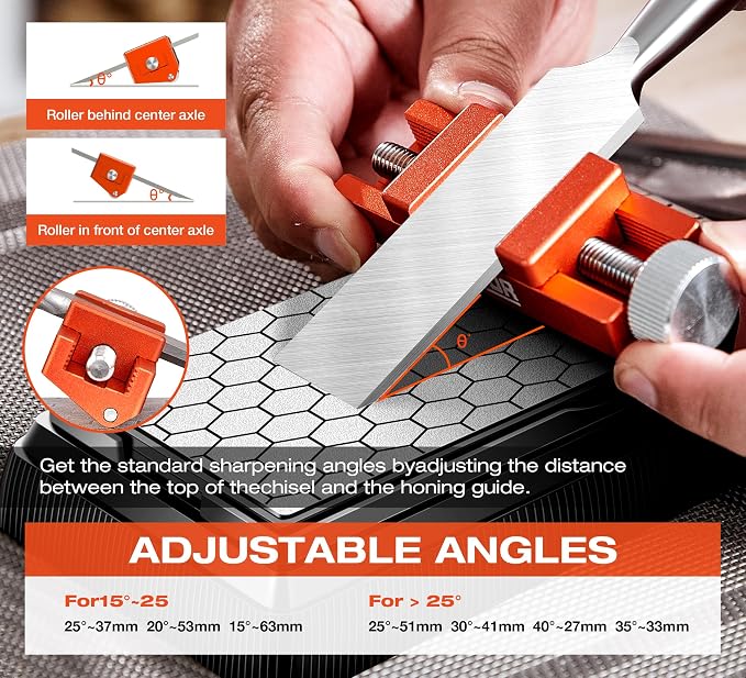 Sharpening Stone with Honing Guide Tool, chisel set - Image 3