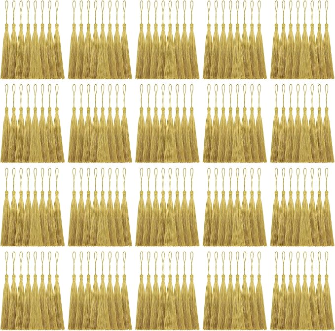 160 Pack Gold Bookmark Tassels, 5 Inch Soft Silky Tassels by Unknown