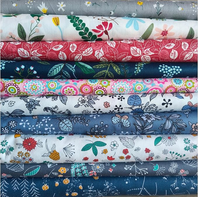 Cotton Fabric DIY Making Supplies Quilting Patchwork Fabric Fat Quarter Bundles by Antetek