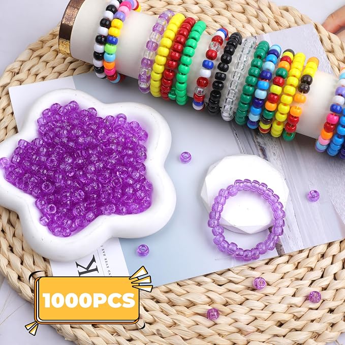 Plastic Pony Beads, for Bracelet, Hair Braiding, Friendship Bracelets, Jewelry - Image 3
