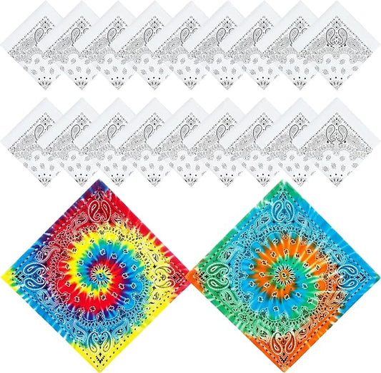 Bonuci 20/50/80/120 Pieces White Bandana Bulk by Bonuci