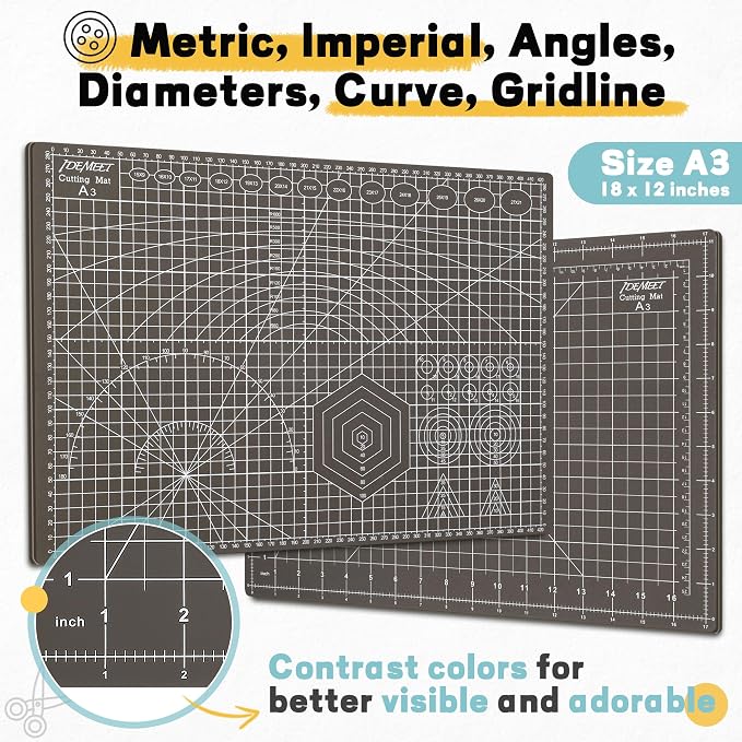 Premium Self Healing Cutting Mat 18'' x 12'', A3 Non-slip Sewing Mat - Image 2