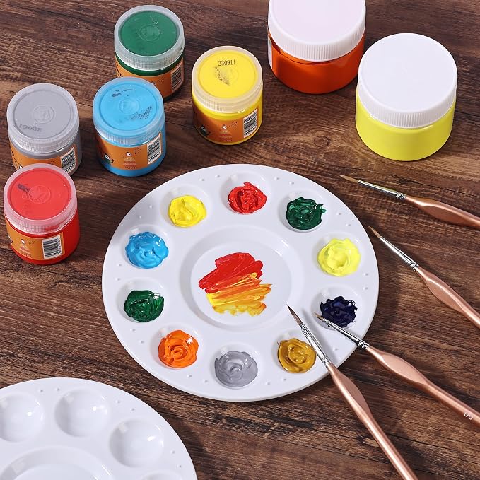 Mr. Pen- Round Paint Tray Palettes, 8 Pack | Plastic White Palettes - Image 6