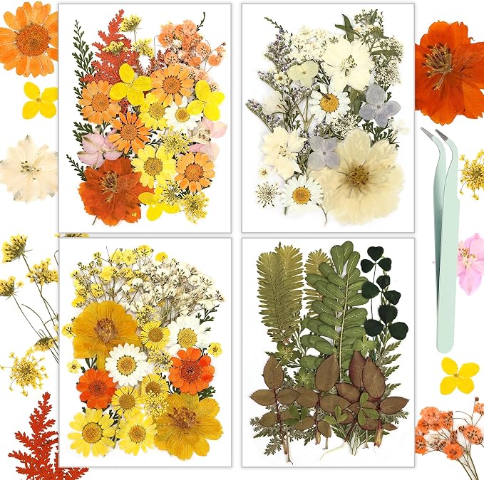 Dried Flowers, Resiners 100Pcs Pressed Flowers by Resiners
