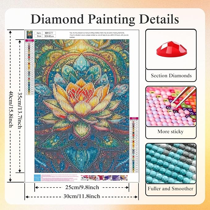 CHWGLFGG Mandala Lotus Diamond Painting Kit - Image 6
