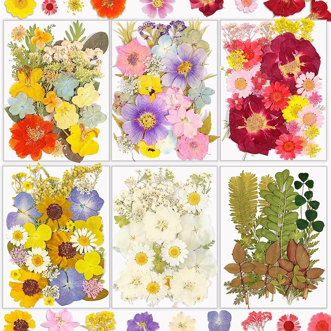 Dried Flowers, Resiners 174Pcs Pressed Flowers by Resiners