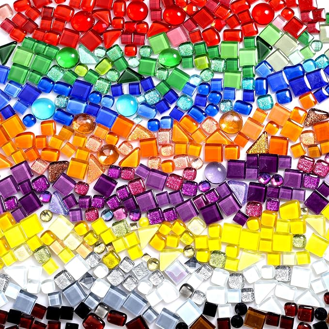 2400 Pcs Colorful Irregular Crystal Mosaic Tiles, 4.4lb Tiny Mosaic Tile DIY - Image 8