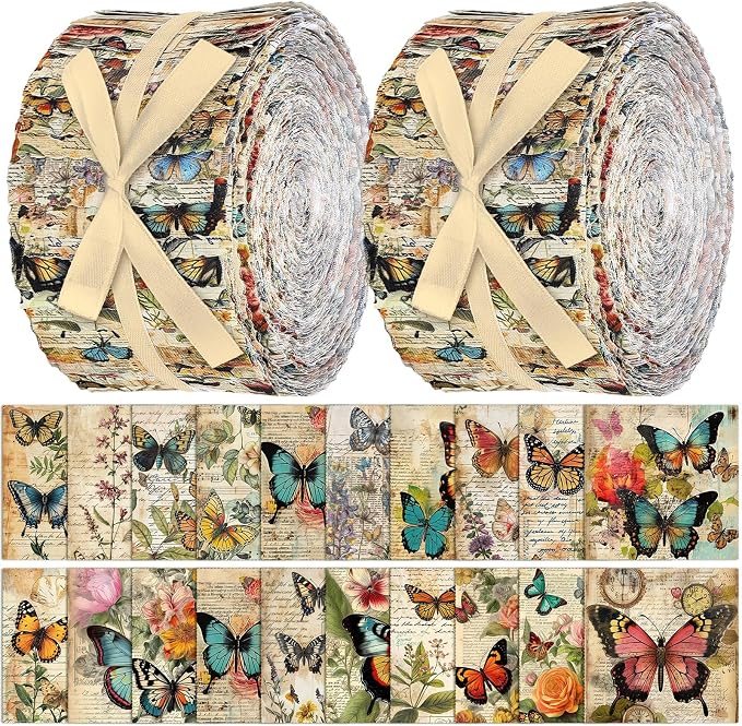 Hosuly 40 Pcs Vintage Butterfly Jelly Fabric by Hosuly