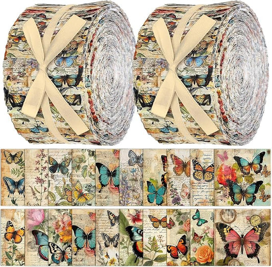 Hosuly 40 Pcs Vintage Butterfly Jelly Fabric by Hosuly