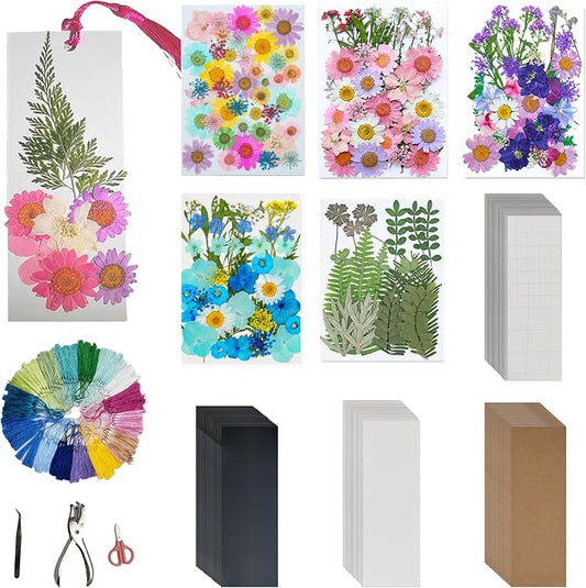 Bakayoyo 451 pcs DIY Dried Pressed Flowers Bookmark Making Kit, DIY Paper Book by Unknown