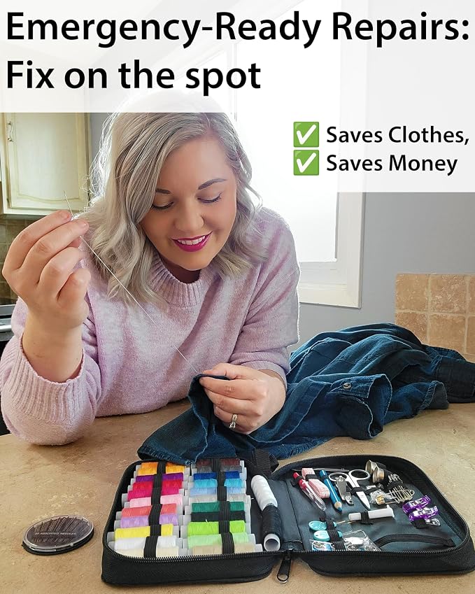 Vellostar Sewing Kit for Adults & Beginners – Portable Needle & Thread Travel - Image 9