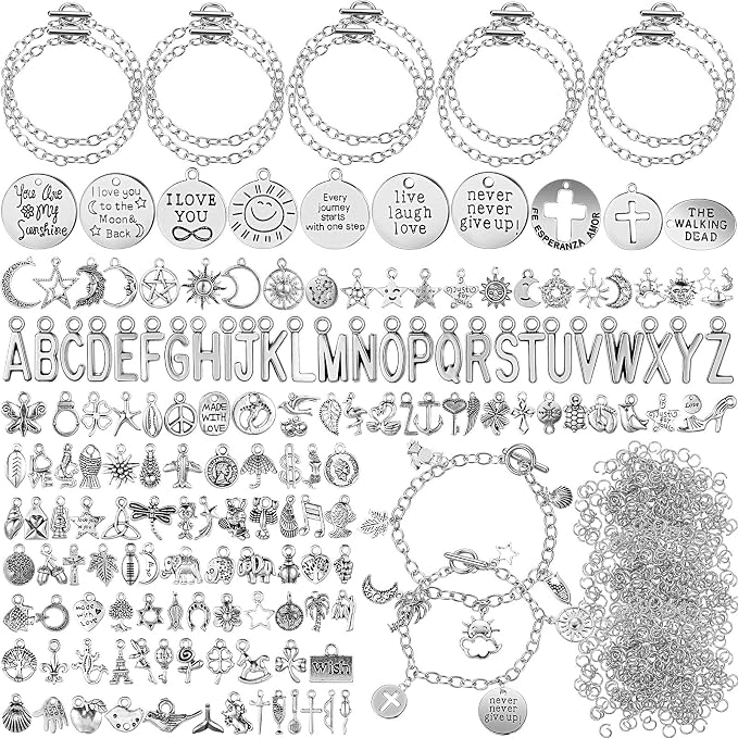 Highergo 469 Pcs Bracelet Making Kit, Jump Rings | 10 Chain Bracelets, 159 Moon by Highergo