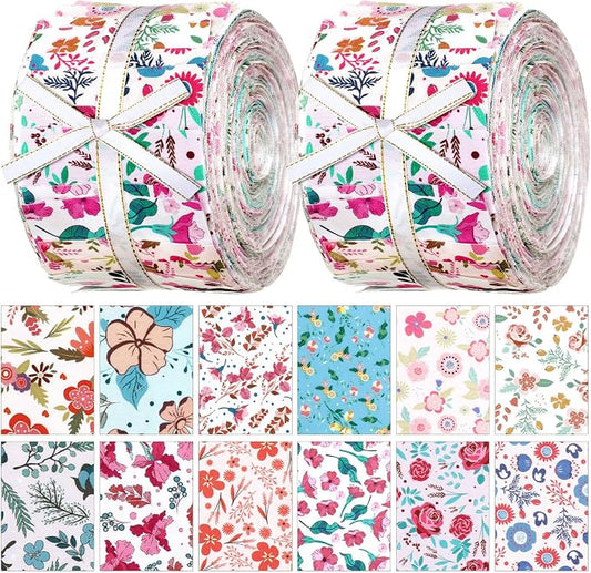 Hosuly 40 Pcs Pink Floral Jelly Fabric by Hosuly