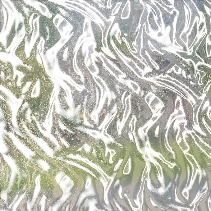 rabbitgoo Frosted Glass Window Privacy Film, Wave Pattern, 17.5" x 78.7" | by rabbitgoo