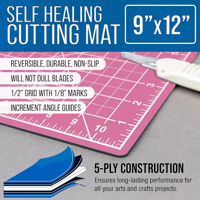 U.S. Art Supply 9" x 12" Self-Healing Cutting Mat 5-Ply - Image 2