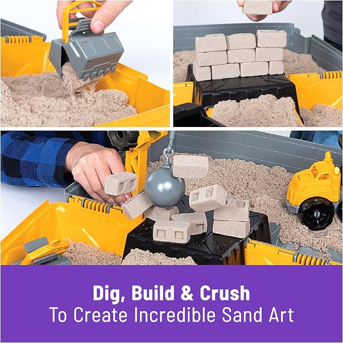 Kinetic Sand Construction Site, Moldable Play Sand Sensory Toys, Ages 3+ - Image 3