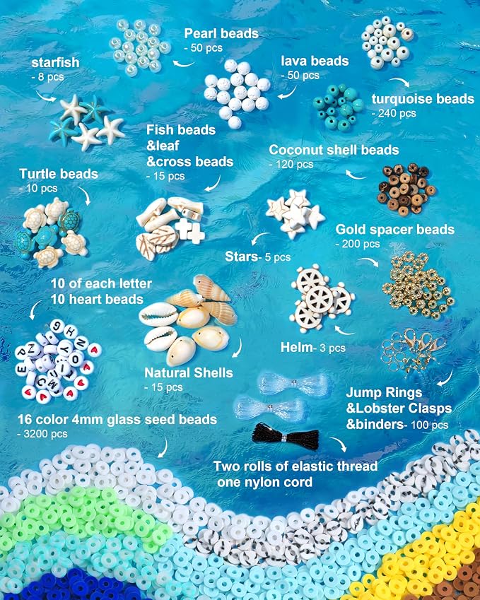 DoDoBeads Summer Bracelets Making Kit, Beach Bracelet Making Kit - Image 7