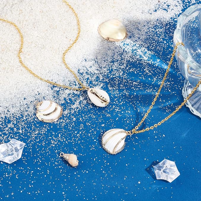 SUNNYCLUE 1 Box 20Pcs 5 Styles Freshwater Shell Charms Ocean Beach Cowrie - Image 5
