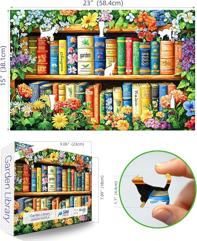 MINIWAN Wildflowers Vintage Book 500 Piece Puzzle - Image 2