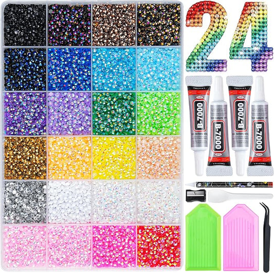 30000 Pcs Resin Jelly Rhinestones Kit, All-in-One Bedazzling Kit by Lotwow