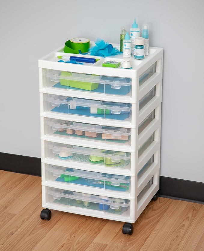 IRIS USA Fits 12" x 12" Paper, 6-Tier Scrapbook Rolling Storage Cart - Image 11