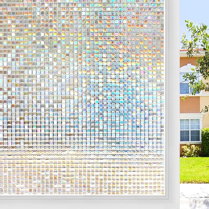 rabbitgoo Window Privacy Film, Mosaic Stained Glass Film, 23.6" x 157.4" | by rabbitgoo
