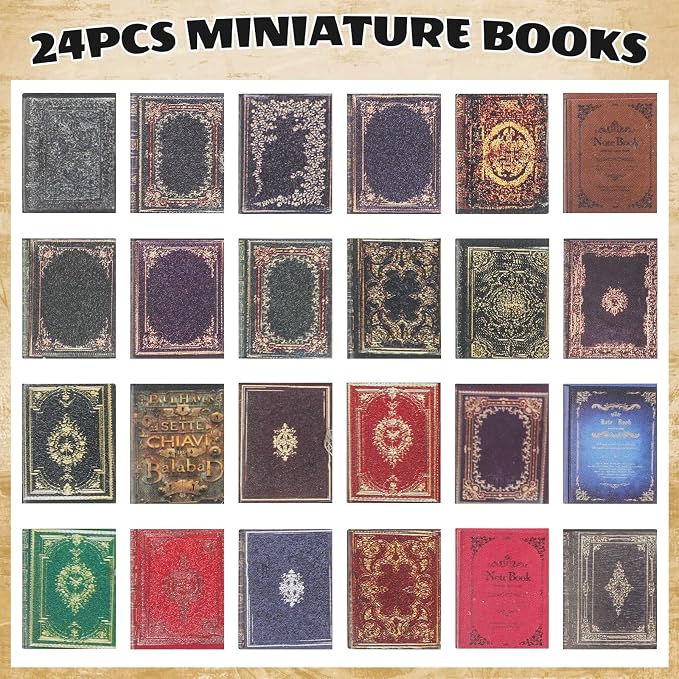 DERAYEE 24PCS Miniatures Dollhouse Books - Image 4
