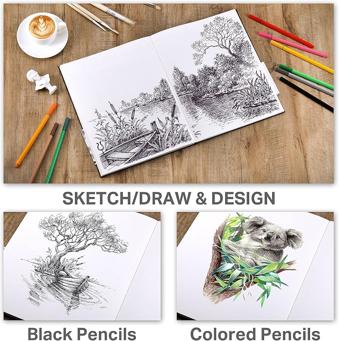Sketchbook - Hardcover Sketch Pad, 8.5" x 11", Durable Sketch Book - Image 2