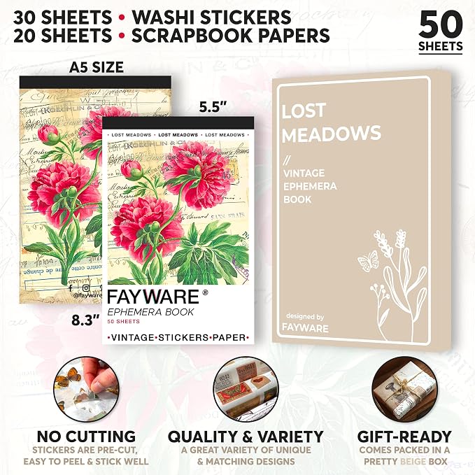FAYWARE Vintage Washi Stickers for Journaling - Image 9