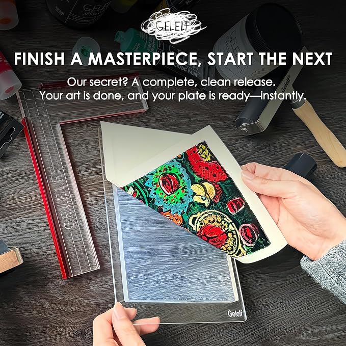 GELELF Gel Press Monoprinting Plates 3 Piece kit - Image 3