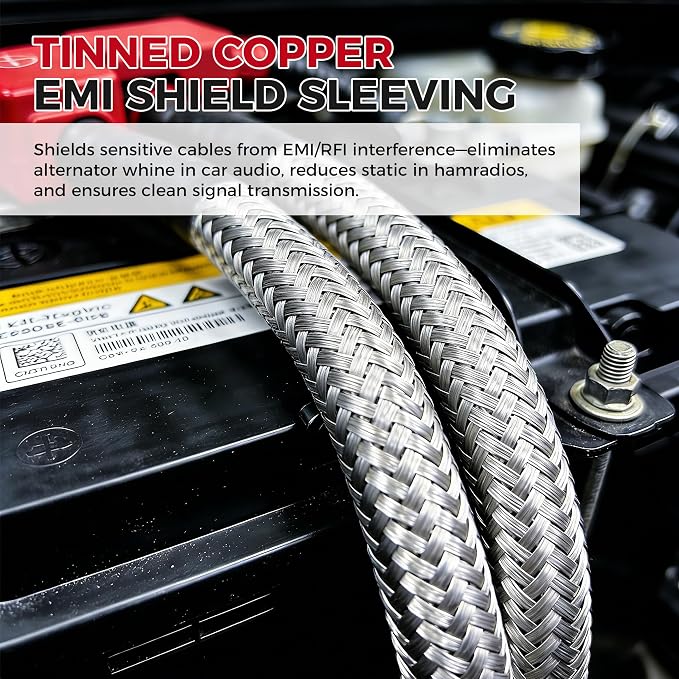 Tinned Copper Braid Cable Wire Shielding Sleeve Ground Straps Protection Flat - Image 6