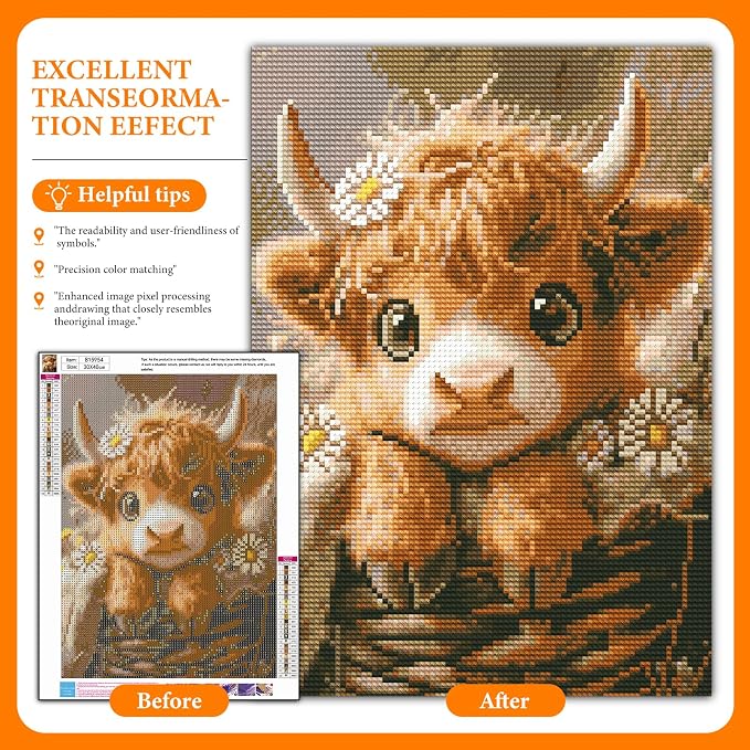 Offito Highland Cow Diamond Art Kits - Image 2