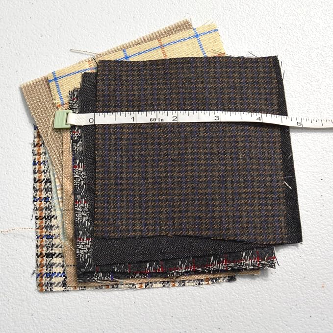 100% Wool Fabric Squares for Sewing | Scottish Tweed Fabric Material Plaid Felt - Image 3