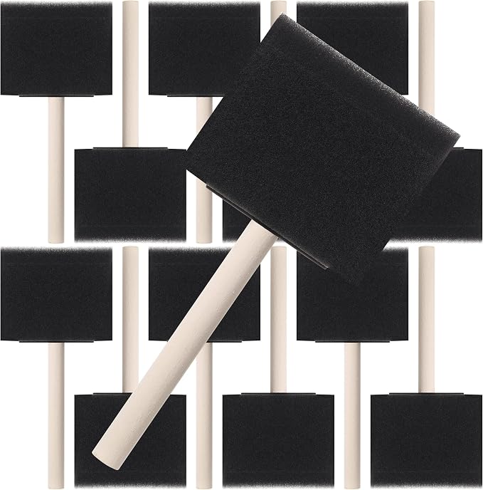 Bates 3-Inch Foam Paint Brushes, 12 Pack by BatesChoice