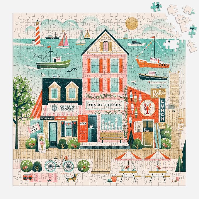 Galison Beside The Sea – 500 Piece Puzzle Fun and Challenging Activity - Image 4