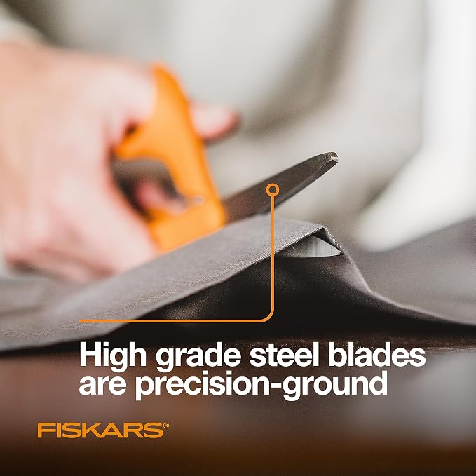 Fiskars 8" Original Orange-Handled Stainless Steel Scissors, Ergonomic and - Image 3